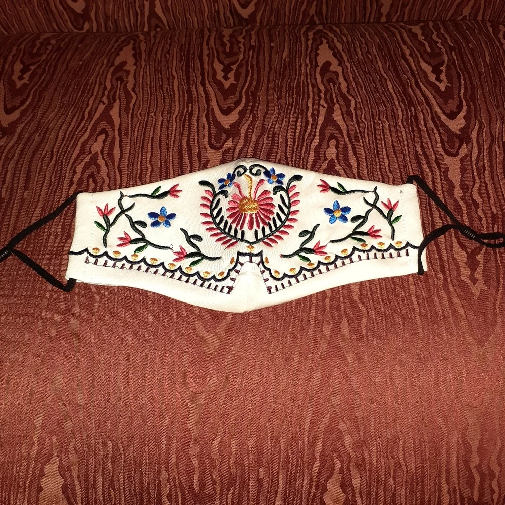 NEW FACE MASK PROTECTIVE CLOTH EMBROIDERED SIZE ADULT